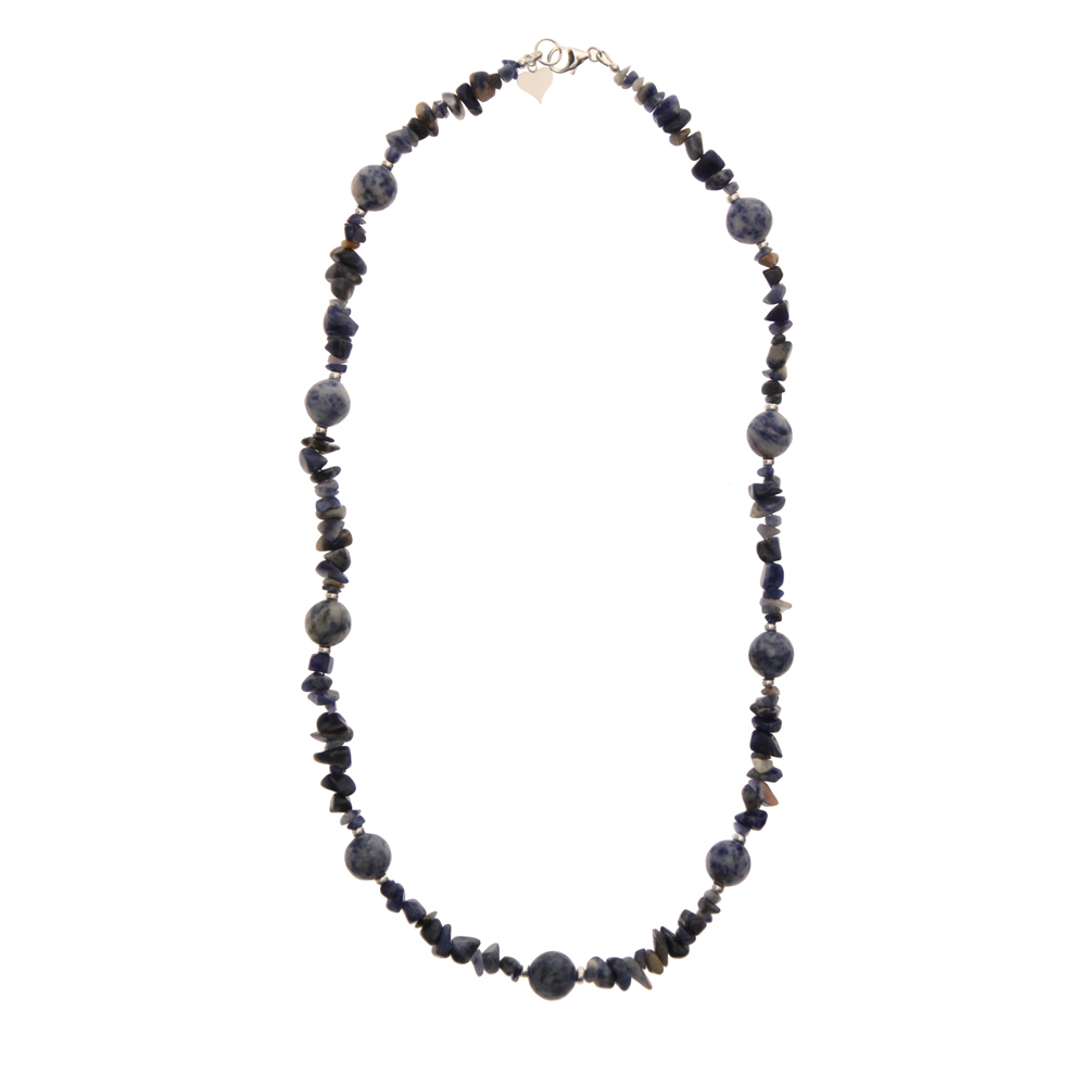 Sodalite Small Nugget Handmade Necklace in Sterling Silver - Dorsey Collection
